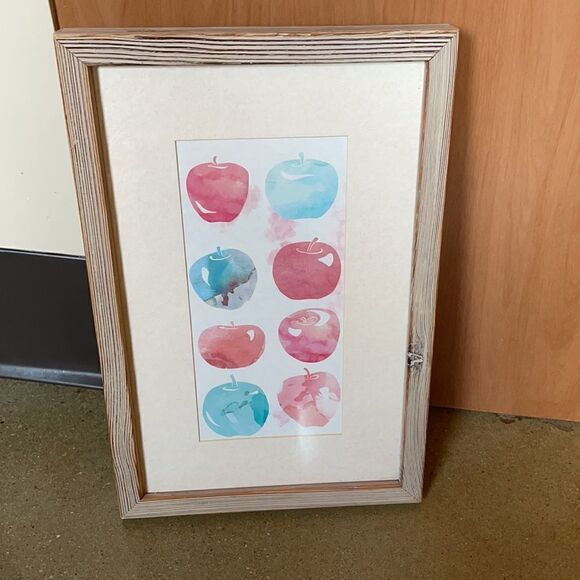 Multicolored Apple Print Watercolor Medium Print is Framed and Matted - Picture 14 of 15